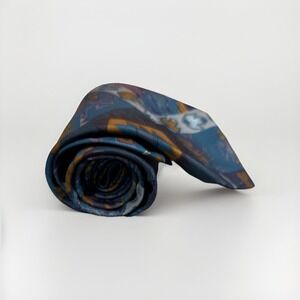 Unique‎ Handmade Mens Neck Tie Green Gold Abstract Print By Carol